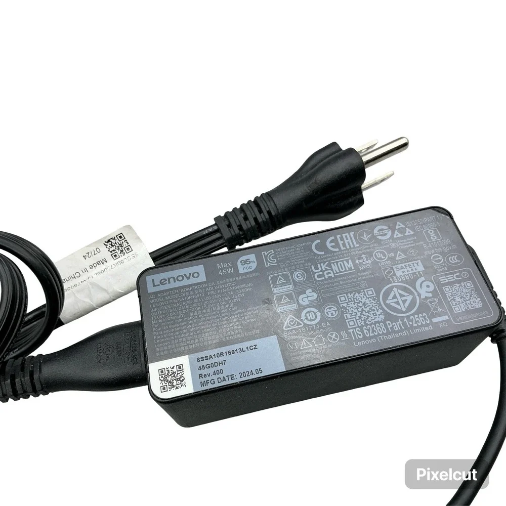 Lenovo 45W USB-C AC Adapter Charger ADLX45YLC3D 45G0DH7 Black Power Supply